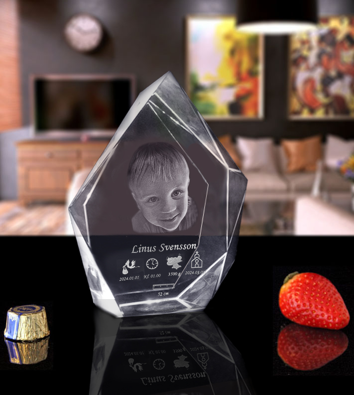 Baptism Gift 3D Crystal Iceberg Large 130x170x60mm