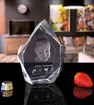 Baptism Gift 3D Crystal Iceberg Large 130x170x60mm