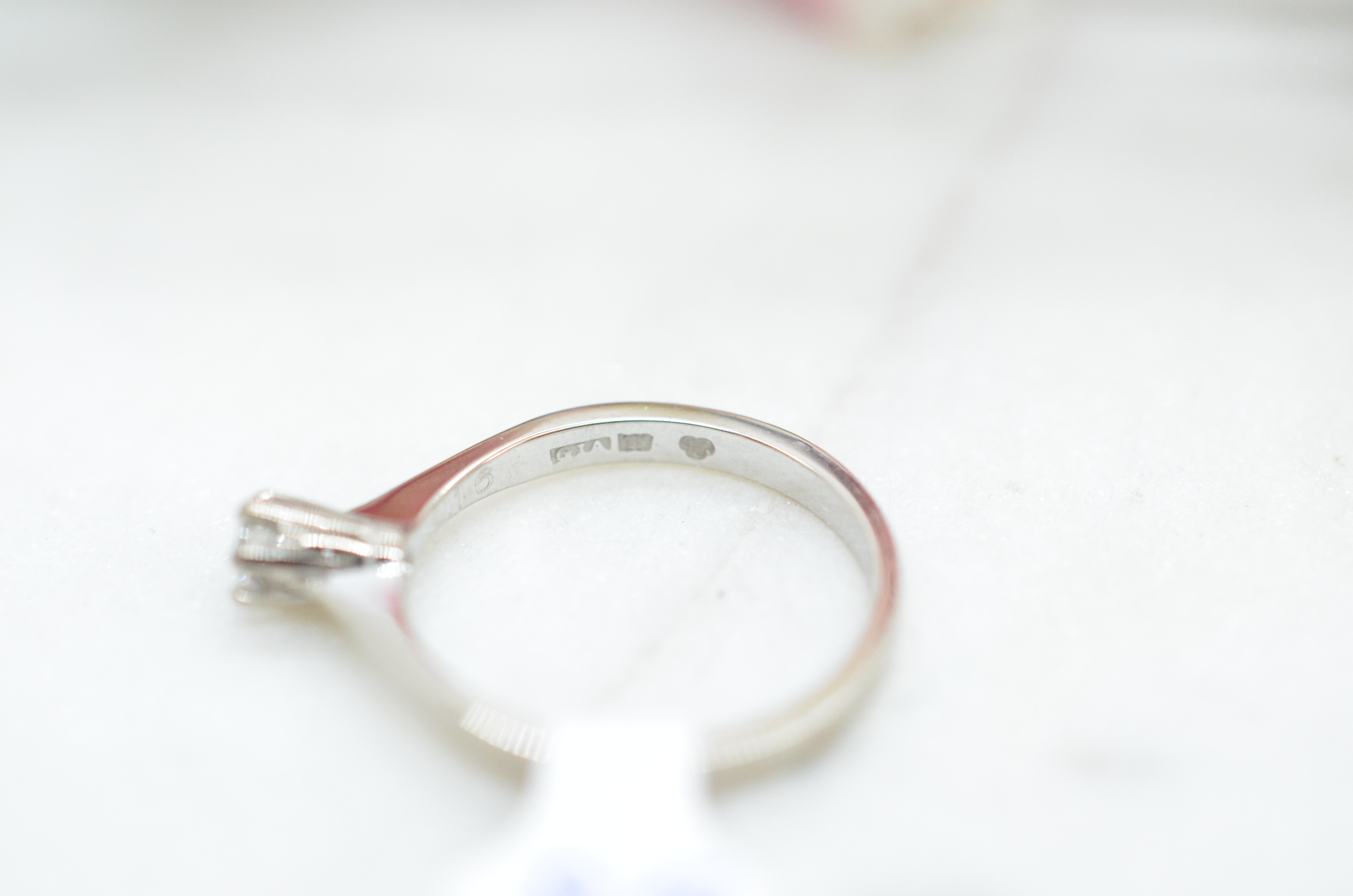 Vintage 18k solitaire diamond ring, 0,16 ct - 3