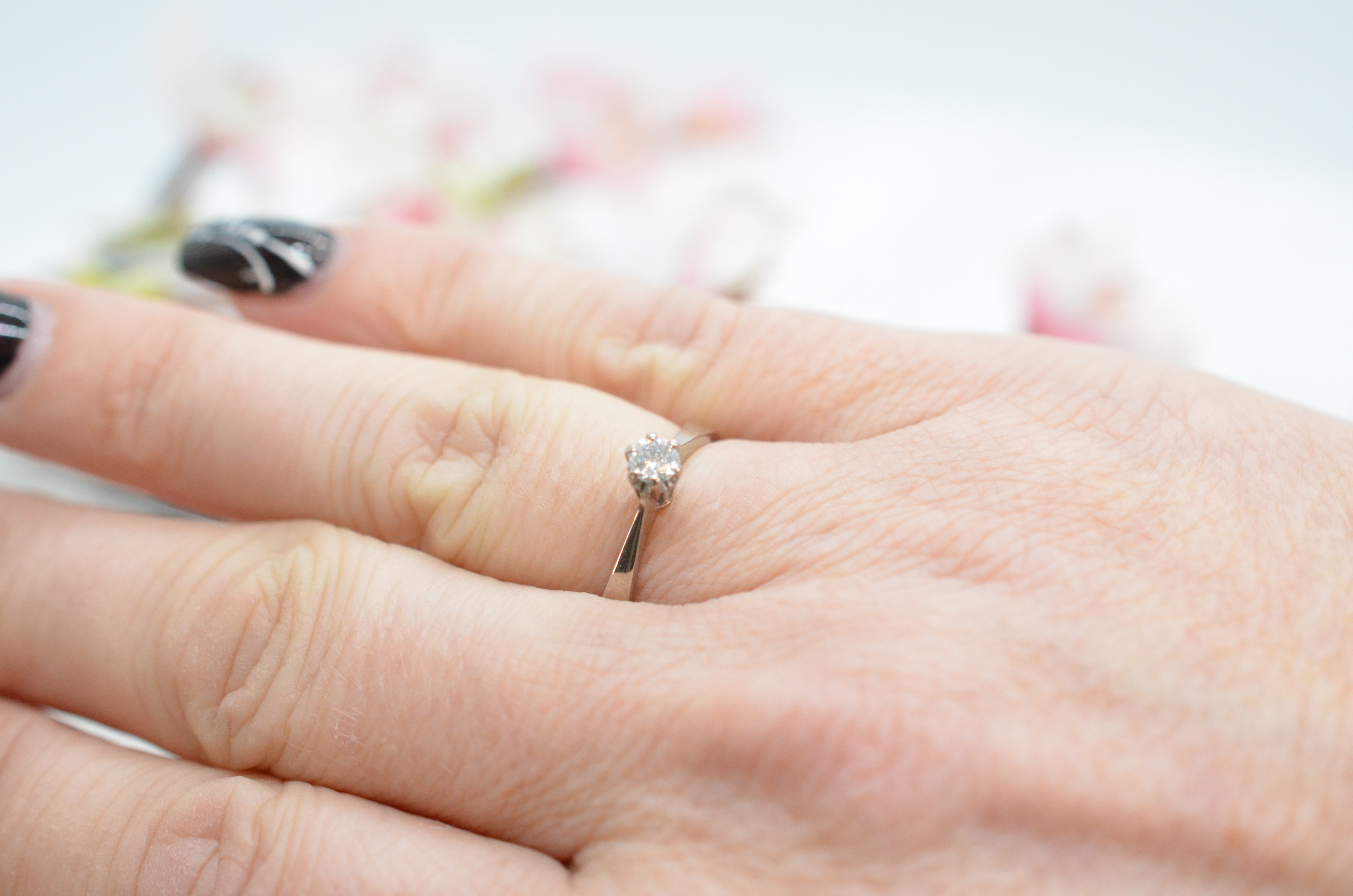 Vintage 18k solitaire diamond ring, 0,16 ct - 5