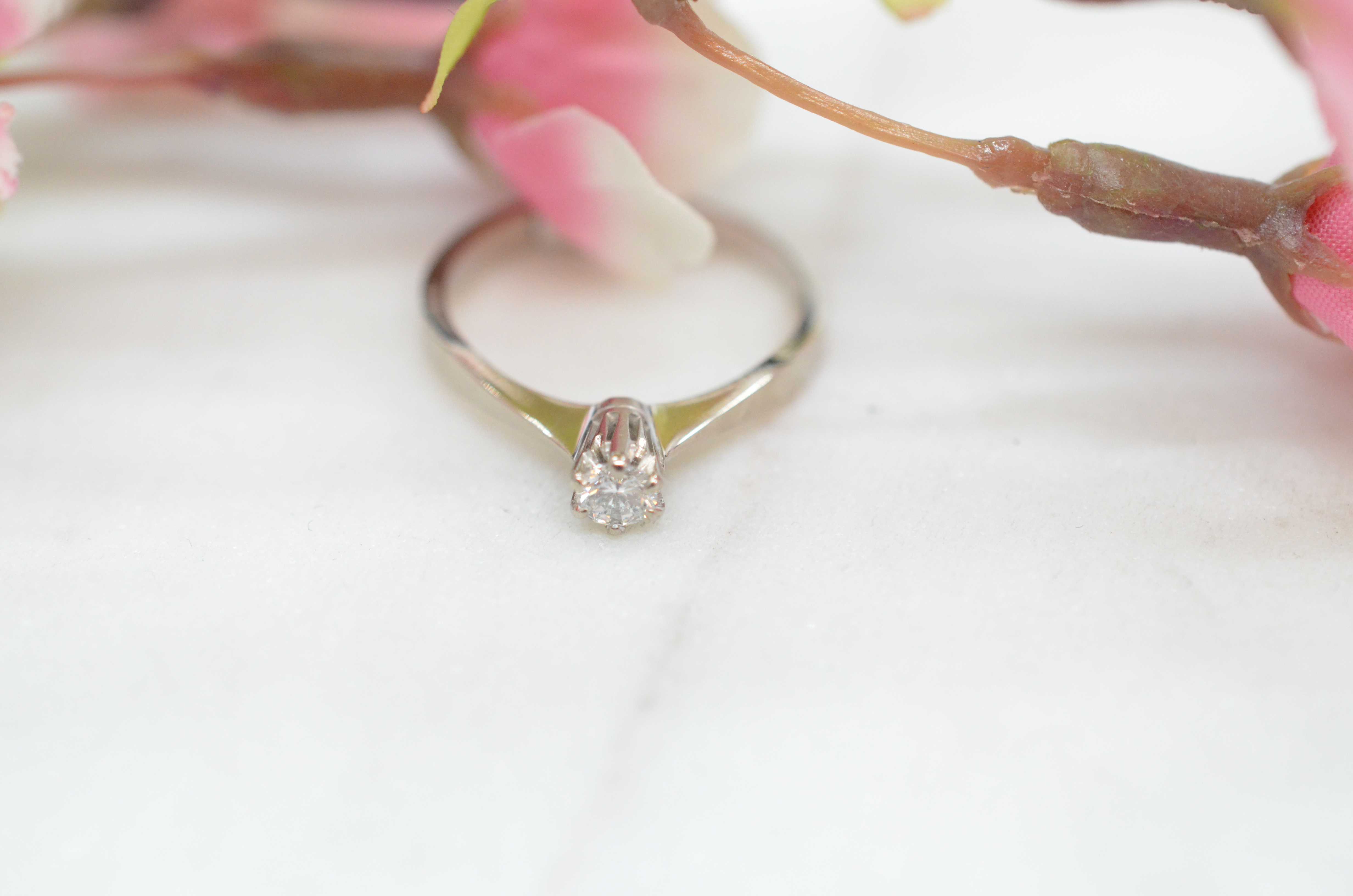 Vintage 18k solitaire diamond ring, 0,16 ct - 2