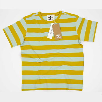 T-shirt med kort ärm herr senap/turkos, A World of Craft