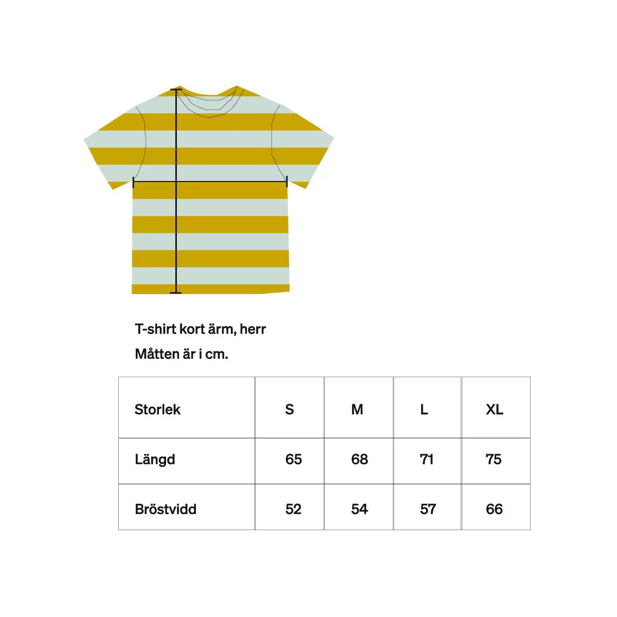 T-shirt med kort ärm herr senap/turkos, A World of Craft - 3