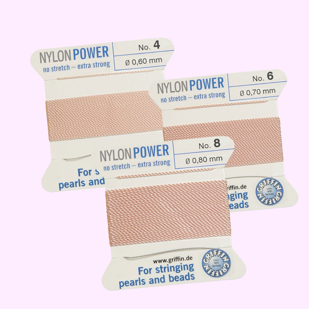 Griffin Nylon Power ljusrosa pärltråd – välj storlek