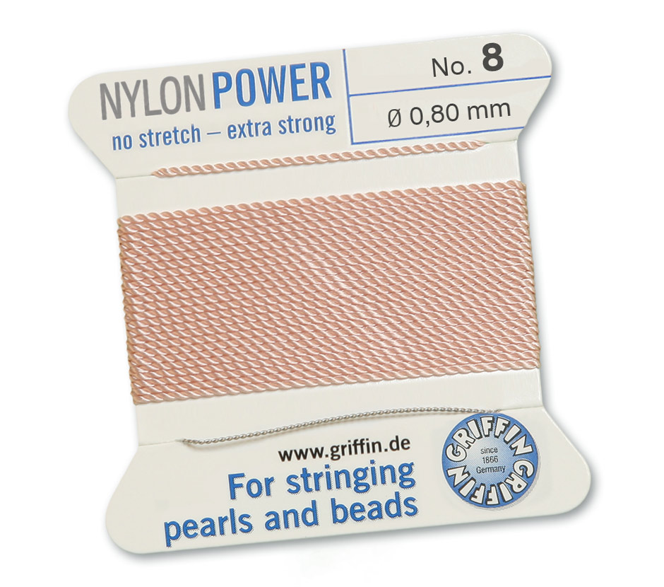 Griffin Nylon Power ljusrosa pärltråd – välj storlek - 4