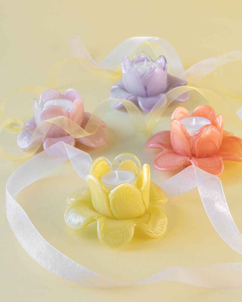 Flora - Flower - Decoration - Pink - Glass - Ø11 x 5 cm - 8