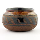 インガー・パーソン  茶色のボウル 青色の装飾  手描きの装飾  17cm  1960年代