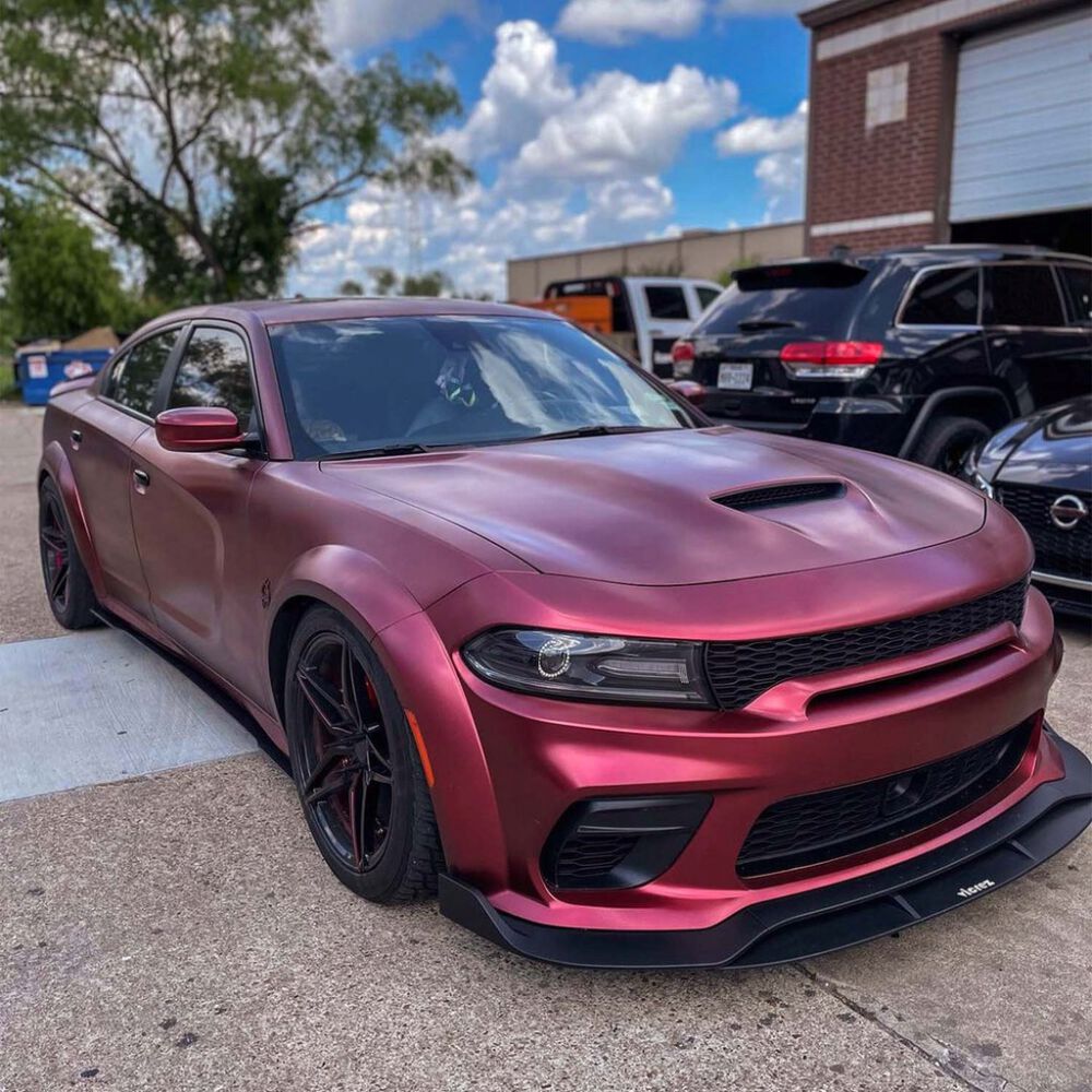Wide Body Chin Spoiler/Front Lip – Gloss Black – V2 Ikon Style (CHARGER 20-23 Wide Body) - 4