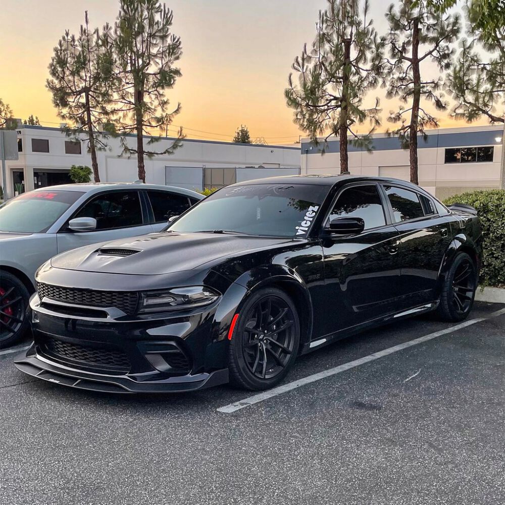 Wide Body Chin Spoiler/Front Lip – Gloss Black – V2 Ikon Style (CHARGER 20-23 Wide Body) - 2