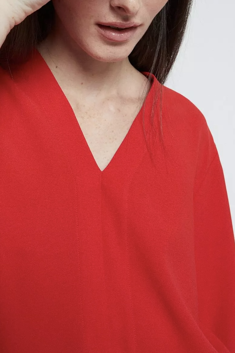 OttodÁme - Solid Blouse Red - 4