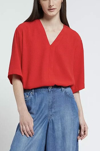 OttodÁme - Solid Blouse Red