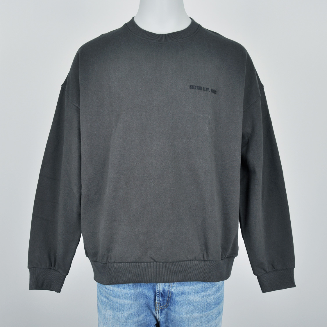 Brixton - Embroided Heavy Weight Crewneck Washed Black