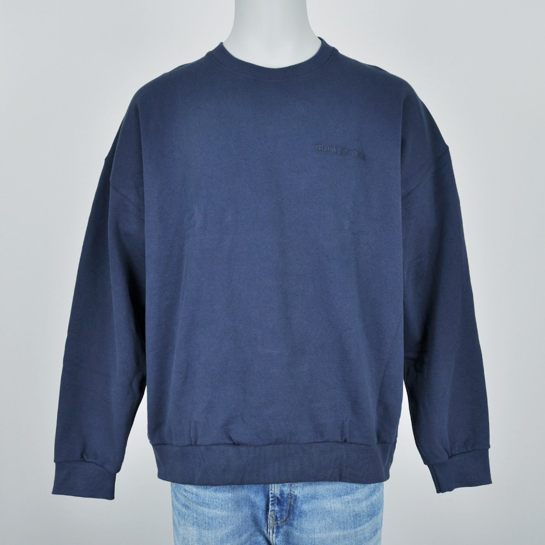 Brixton - Embroided Heavy Weight Crewneck Washed Navy