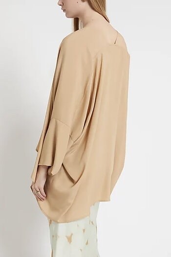 OttodÁme -  Silk Blend Kimono Jacket Latte