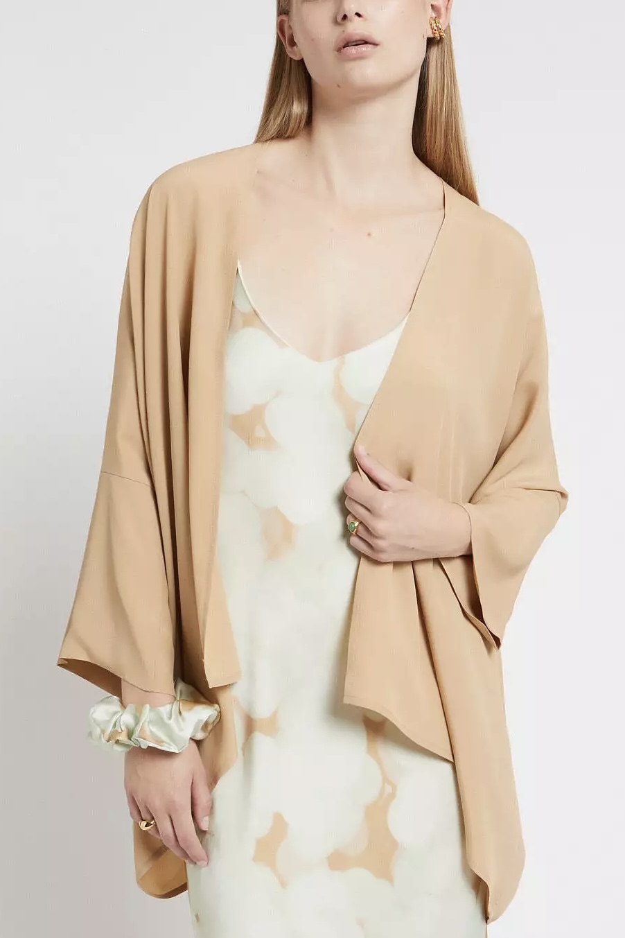 OttodÁme -  Silk Blend Kimono Jacket Latte