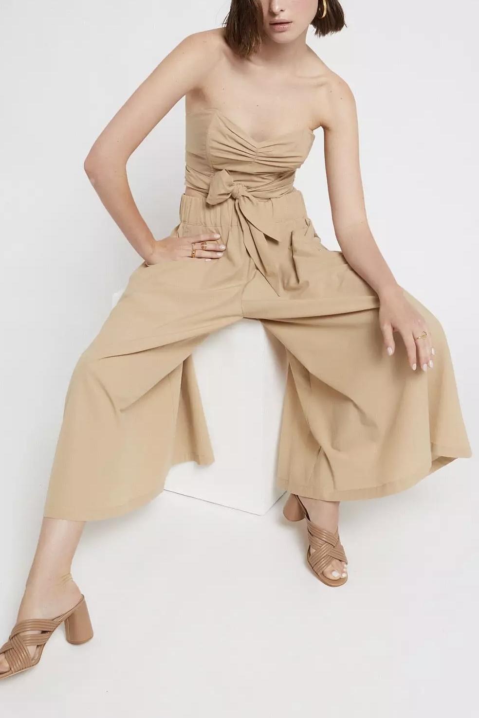 OttodÁme -  Poplin Culottes Trousers Sabbia - 2