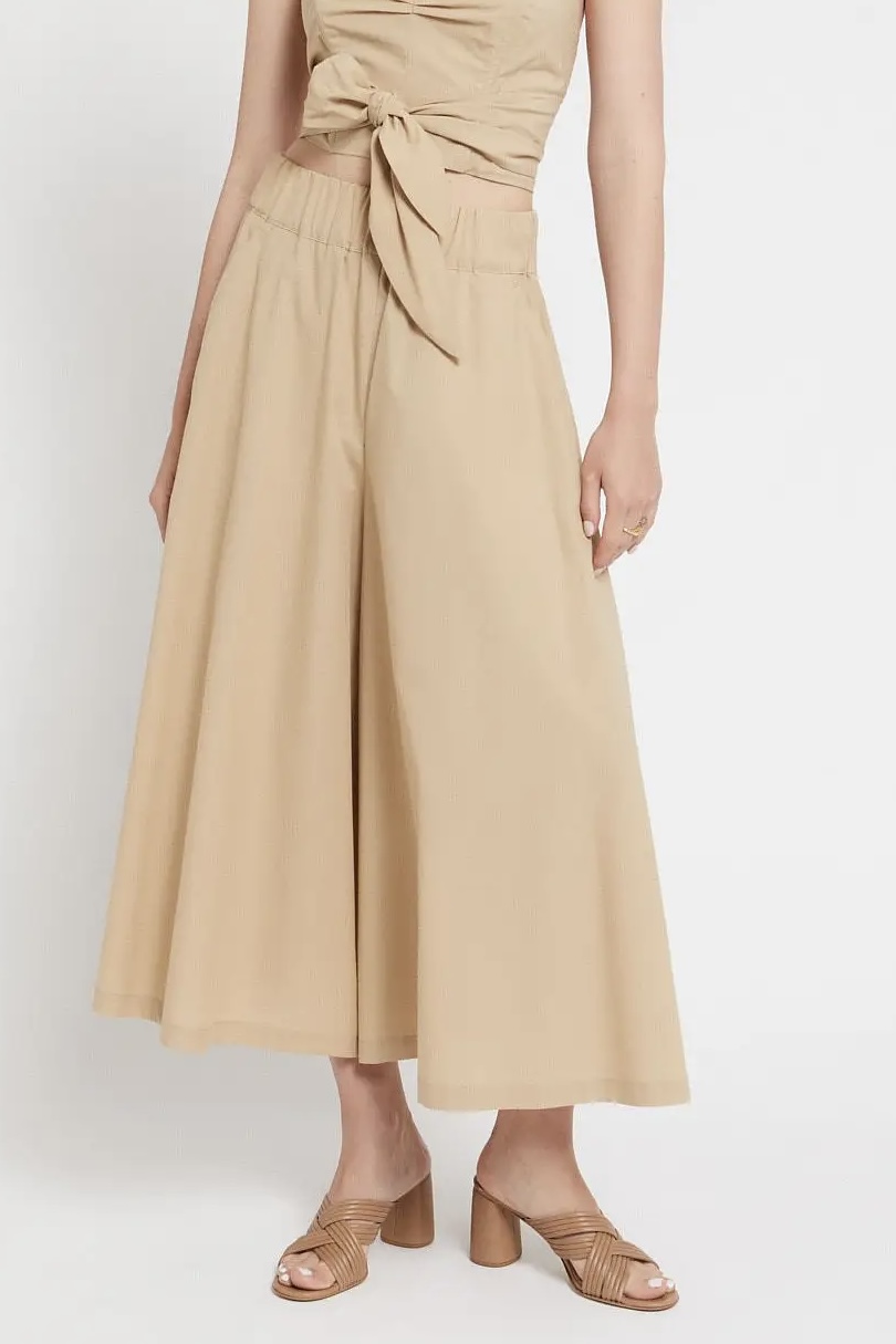 OttodÁme -  Poplin Culottes Trousers Sabbia