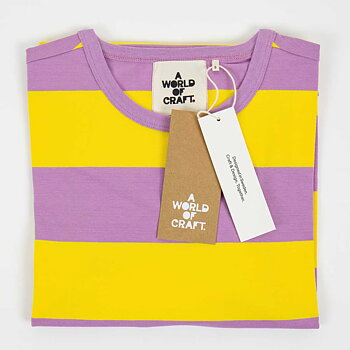 T-shirt med kort ärm herr gul/lila, A World of Craft