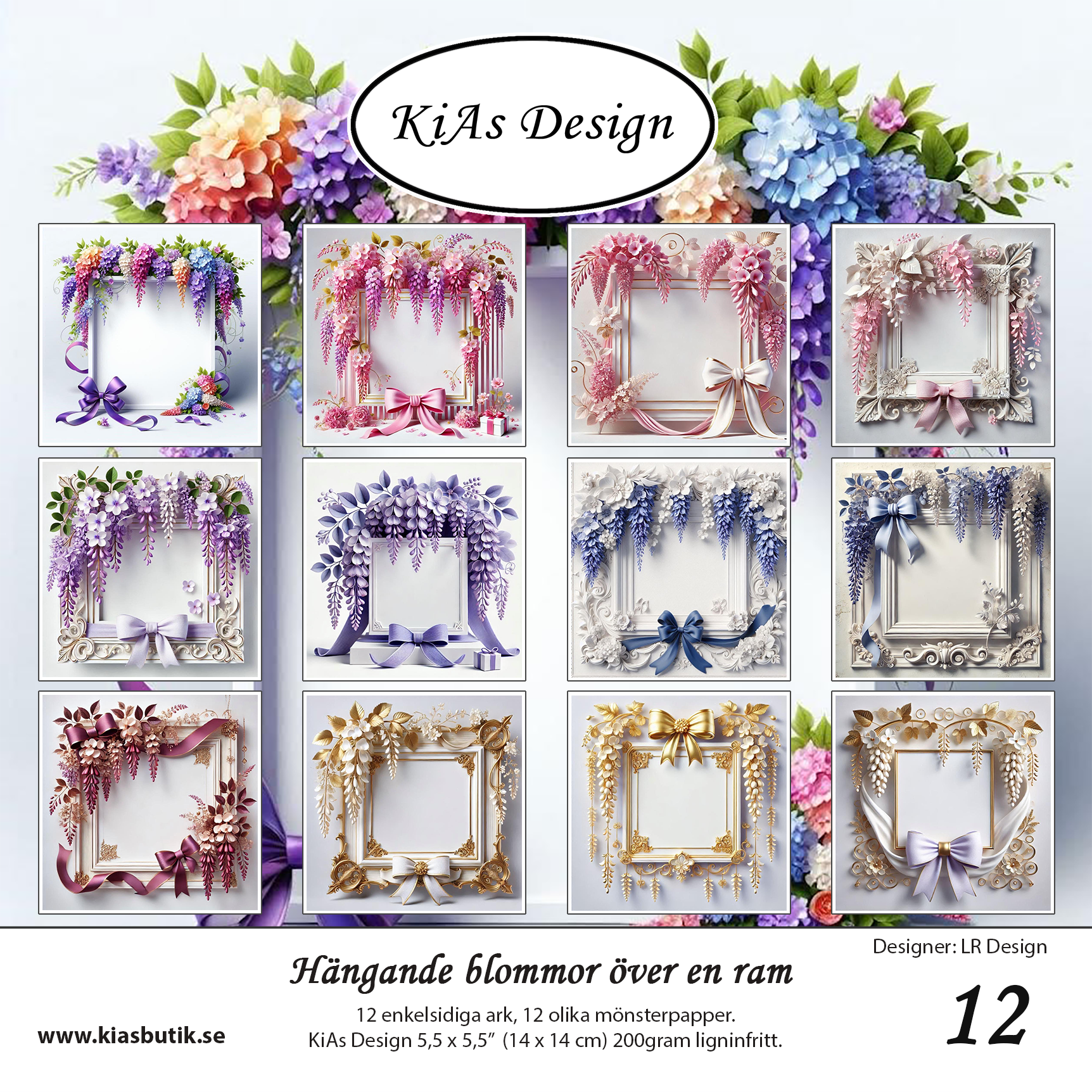 PP KD -Hängande blommor över en ram 