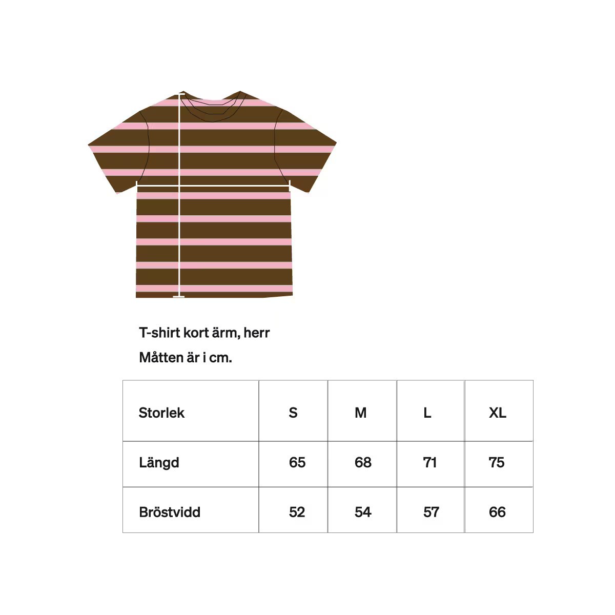 T-shirt med kort ärm herr brun/rosa, A World of Craft - 3