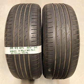 15" BEGAGNADE SOMMARDÄCK | 2 st 195/55 R15 85V Nexen N Blue HD Plus | V49-15 | 3.5|3.5 mm | X-4
