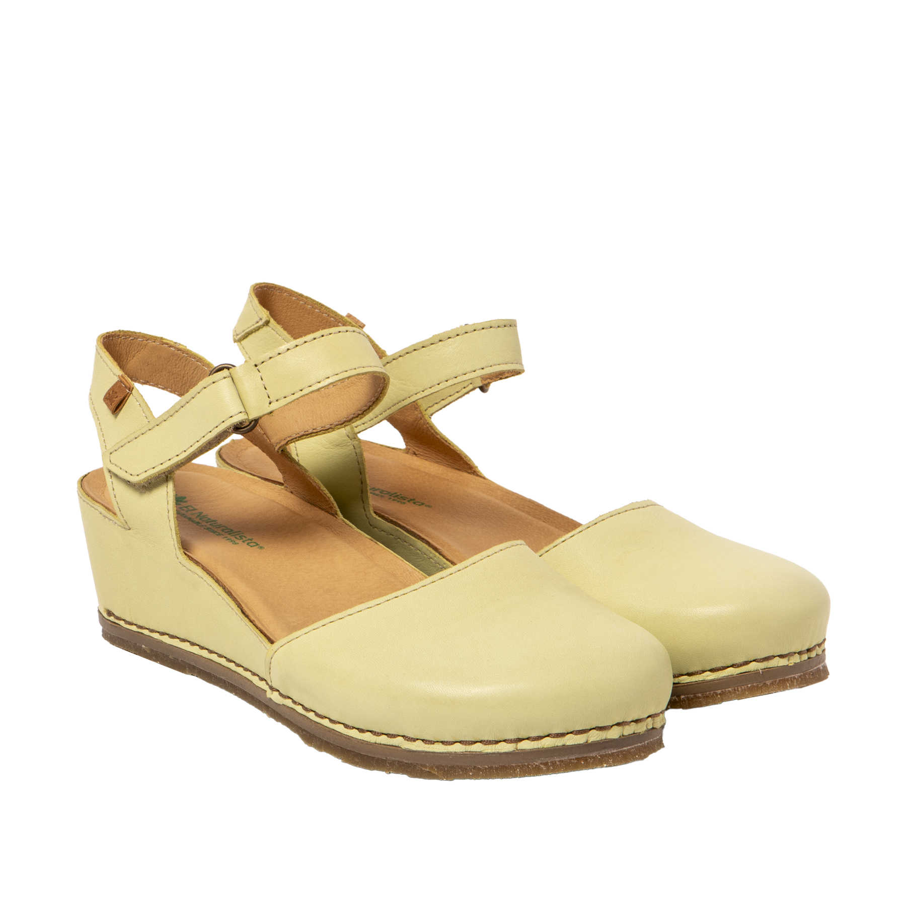 Sandaler med platå och täckt tå från El  Naturalists, modell  Picual,  lime - 2