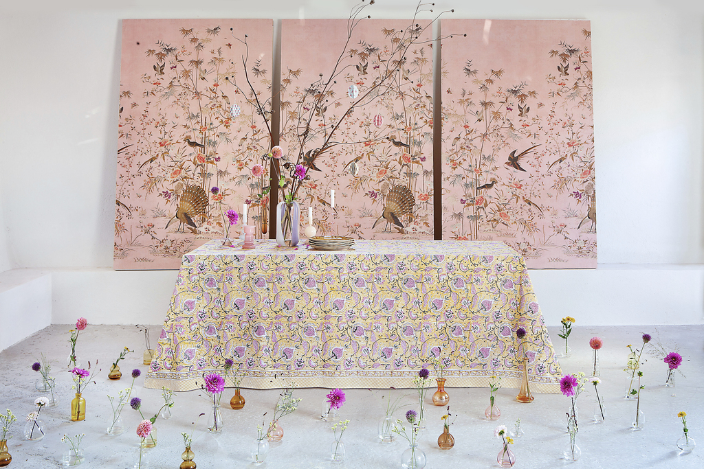 Chamois Tablecloth Pomegranate Yellow/Rose - 3