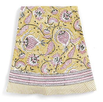 Chamois Round Tablecloth Pomegranate Yellow/Rose - 220cm