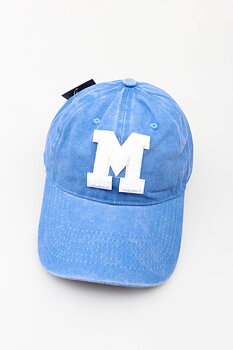 Cap M washed cotton blue