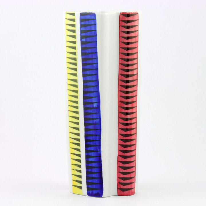 Carl-Harry Stålhane (Kaskad 1950s) Modern Vase with Colorful Decor 21 cm