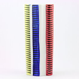 Carl-Harry Stålhane (Kaskad 1950s) Modern Vase with Colorful Decor 21 cm