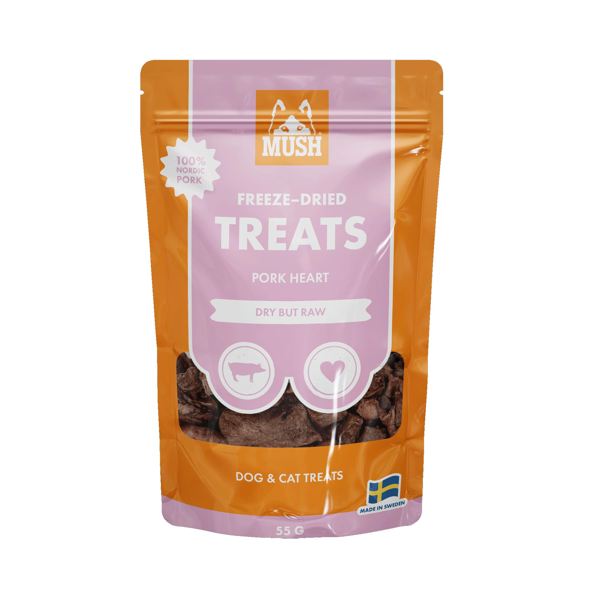 MUSH Treats Frystorkat Grishjärta Hund- och Kattgodis - 50 g