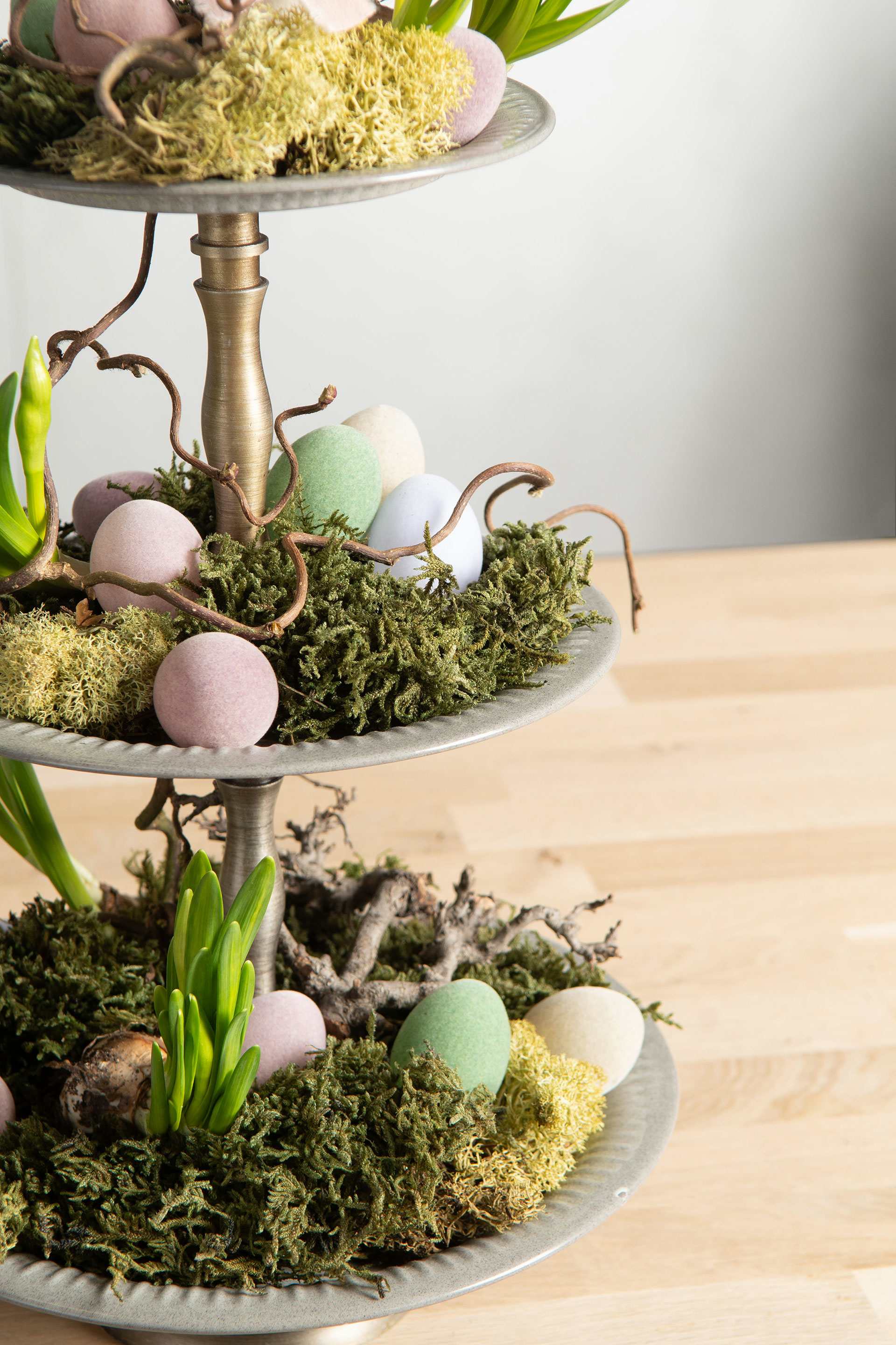 Glass eggs with hangers - Velvet - Natural/Pastel - 9-pack - 3