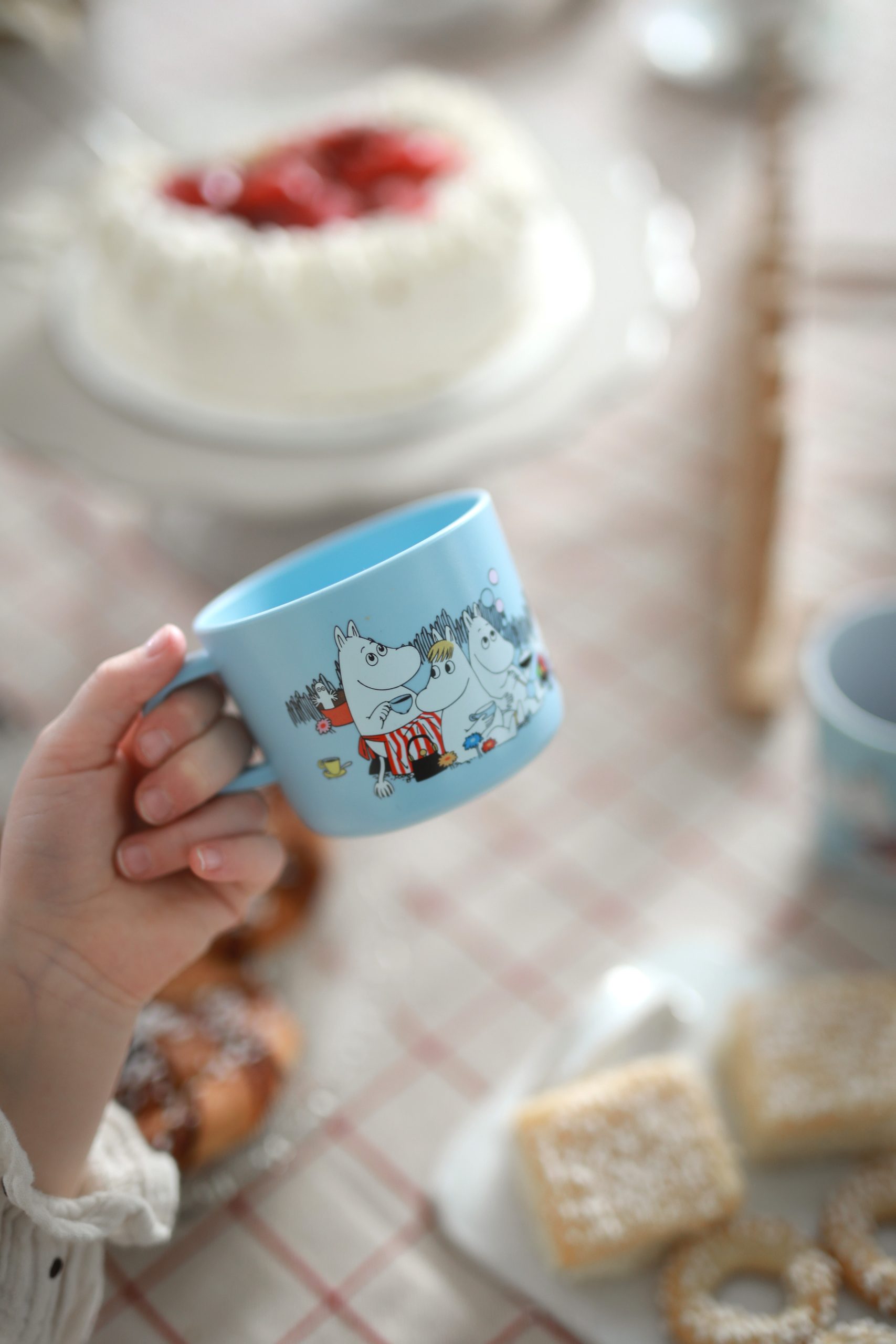 Mumin Picknick Mugg med handtag - Ljusblå - 2