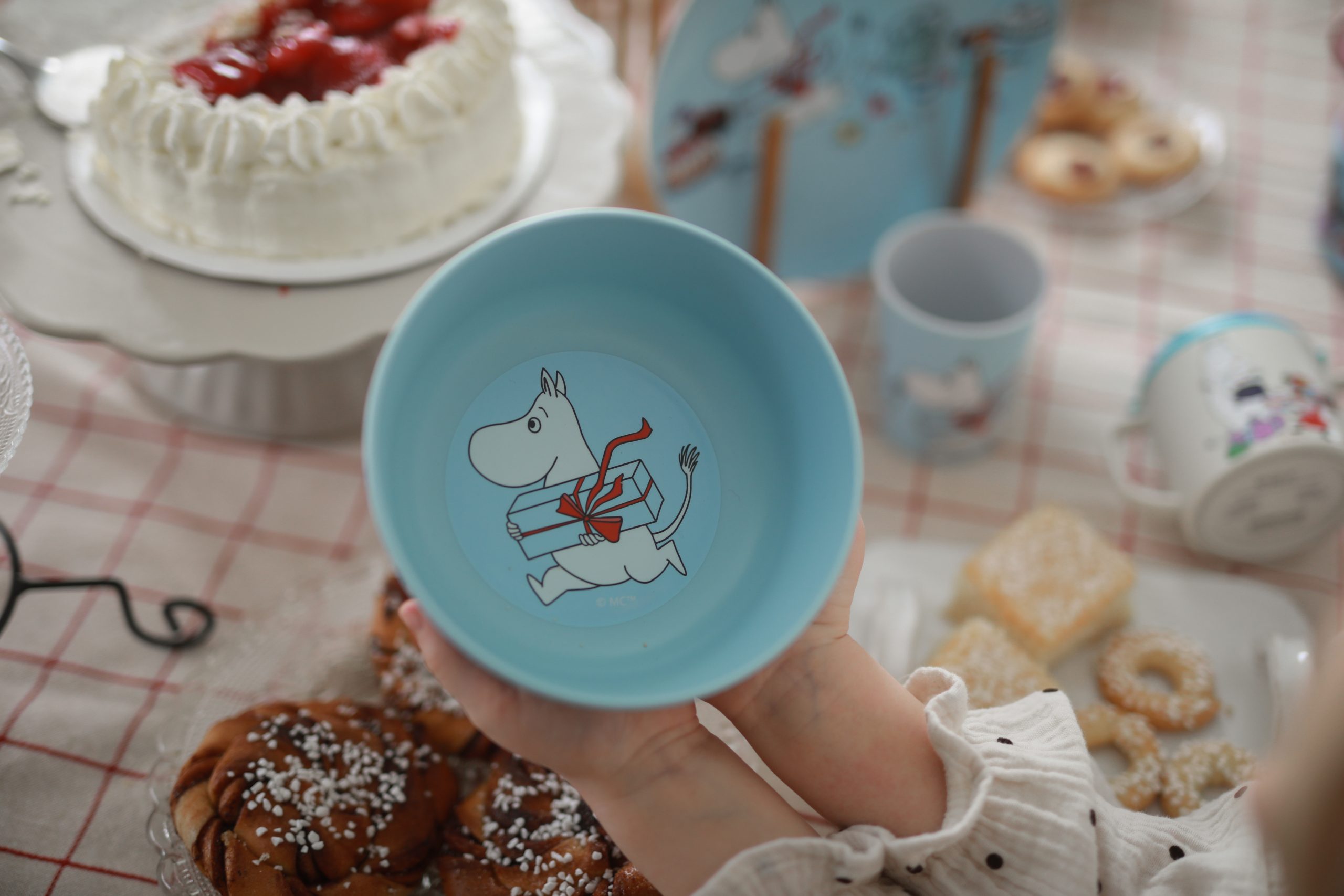 Mumin Picknick Skål - Ljusblå - 2