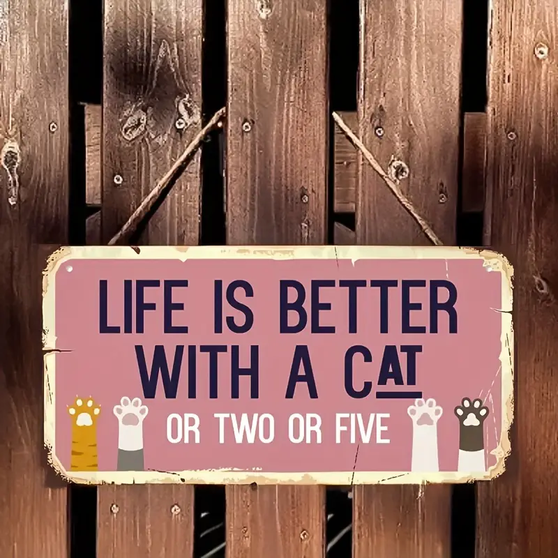 Kattskylt - Life is better with a cat