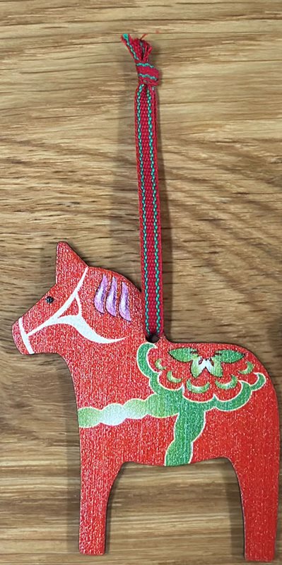 Christmas ornament Dalarna Horse, red