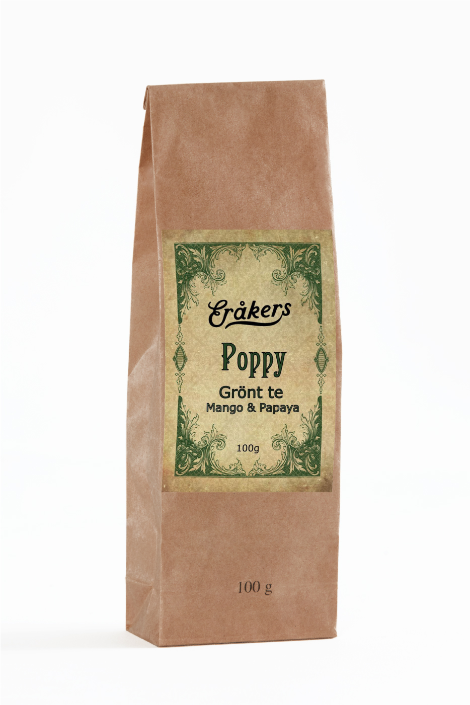 Poppy - Grönt te - Mango & Papaya, 100g 