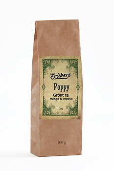 Poppy - Grönt te - Mango & Papaya, 100g 