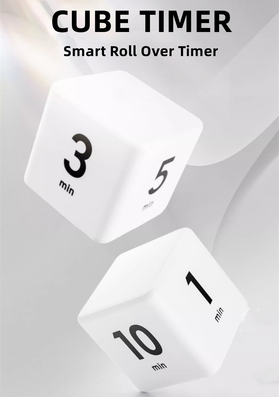 Cube Timer, Nyhet Tidmätning, Rulla över timer, lämplig för många behov. Färg Vi