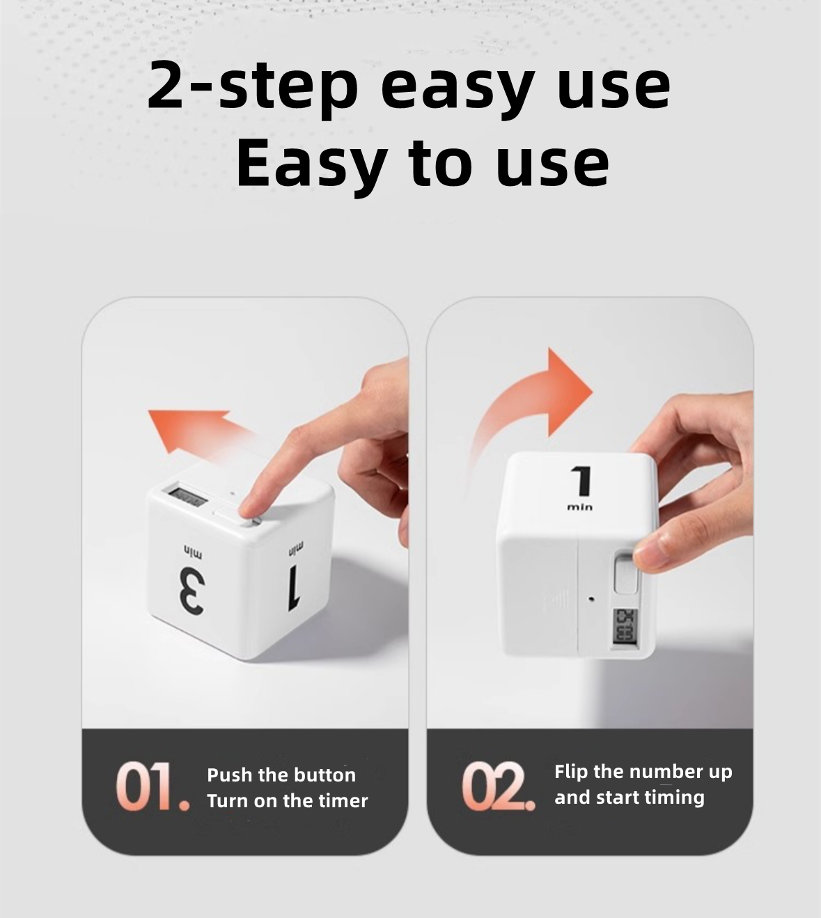 Cube Timer, Nyhet Tidmätning, Rulla över timer, lämplig för många behov. Färg Vi - 3