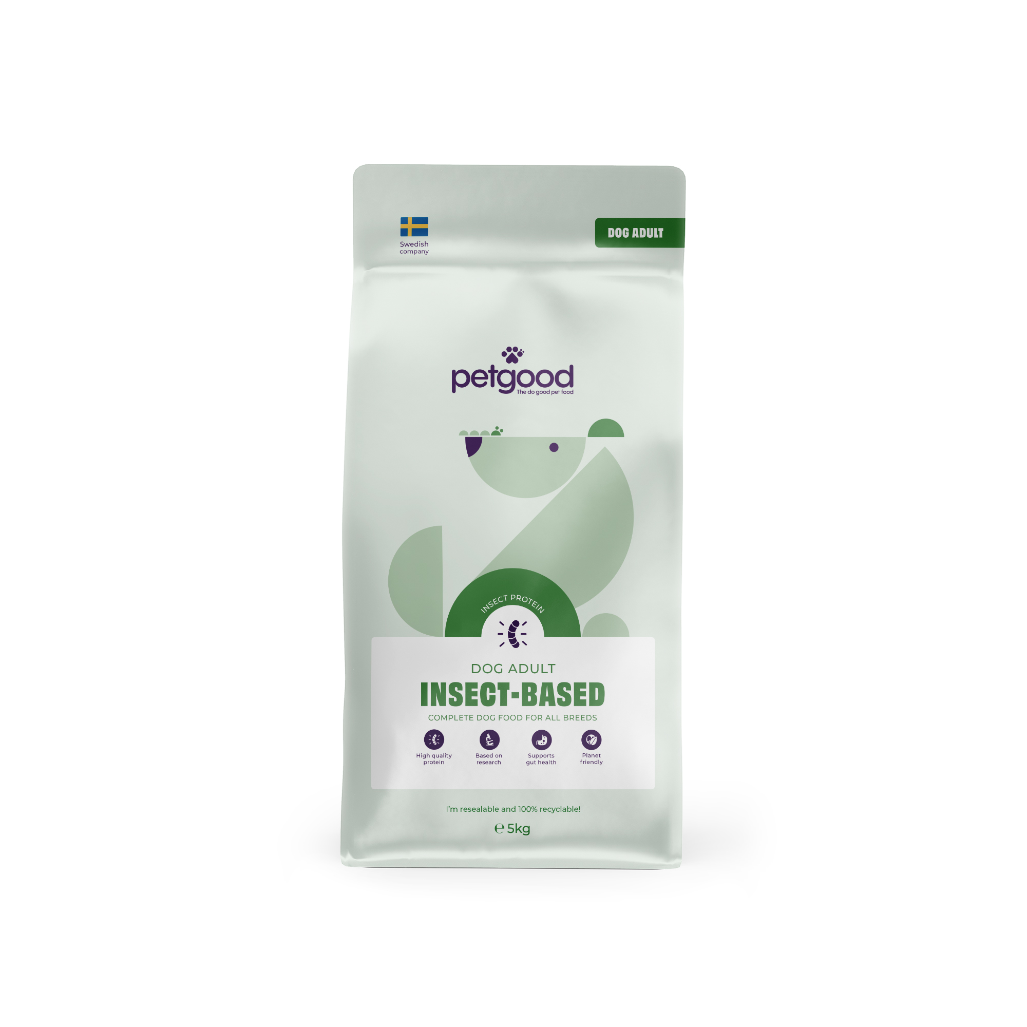 Petgood insektsbaserat helfoder för vuxna hundar 5kg