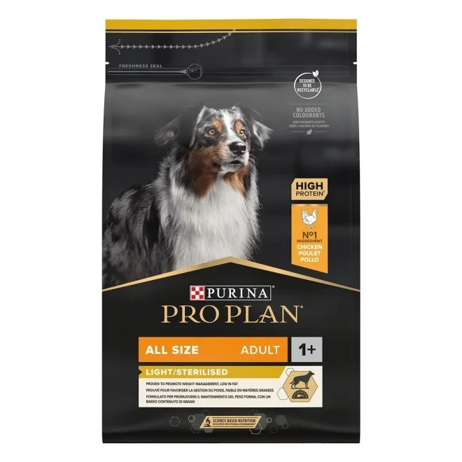 PRO PLAN All Sizes Adult Light/Sterilised Rik på Kyckling 14kg