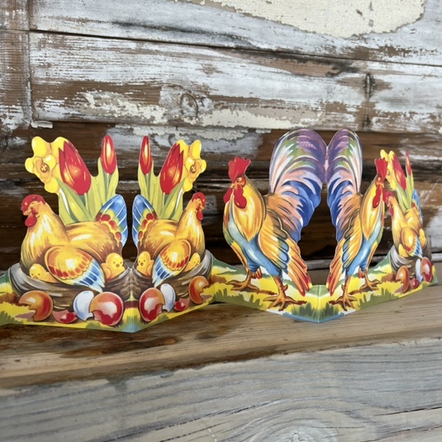 Paper decoration Couple of hens - 4