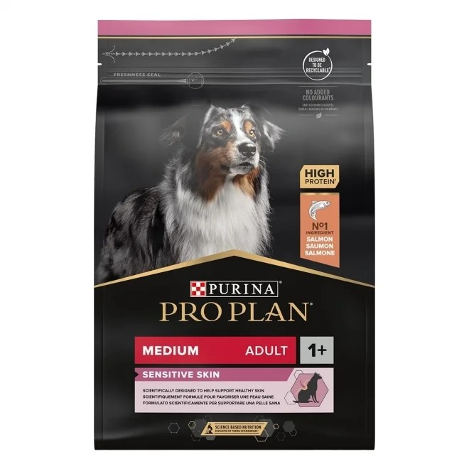 PRO PLAN Medium Adult Sensitive Skin Rik på Lax 14kg