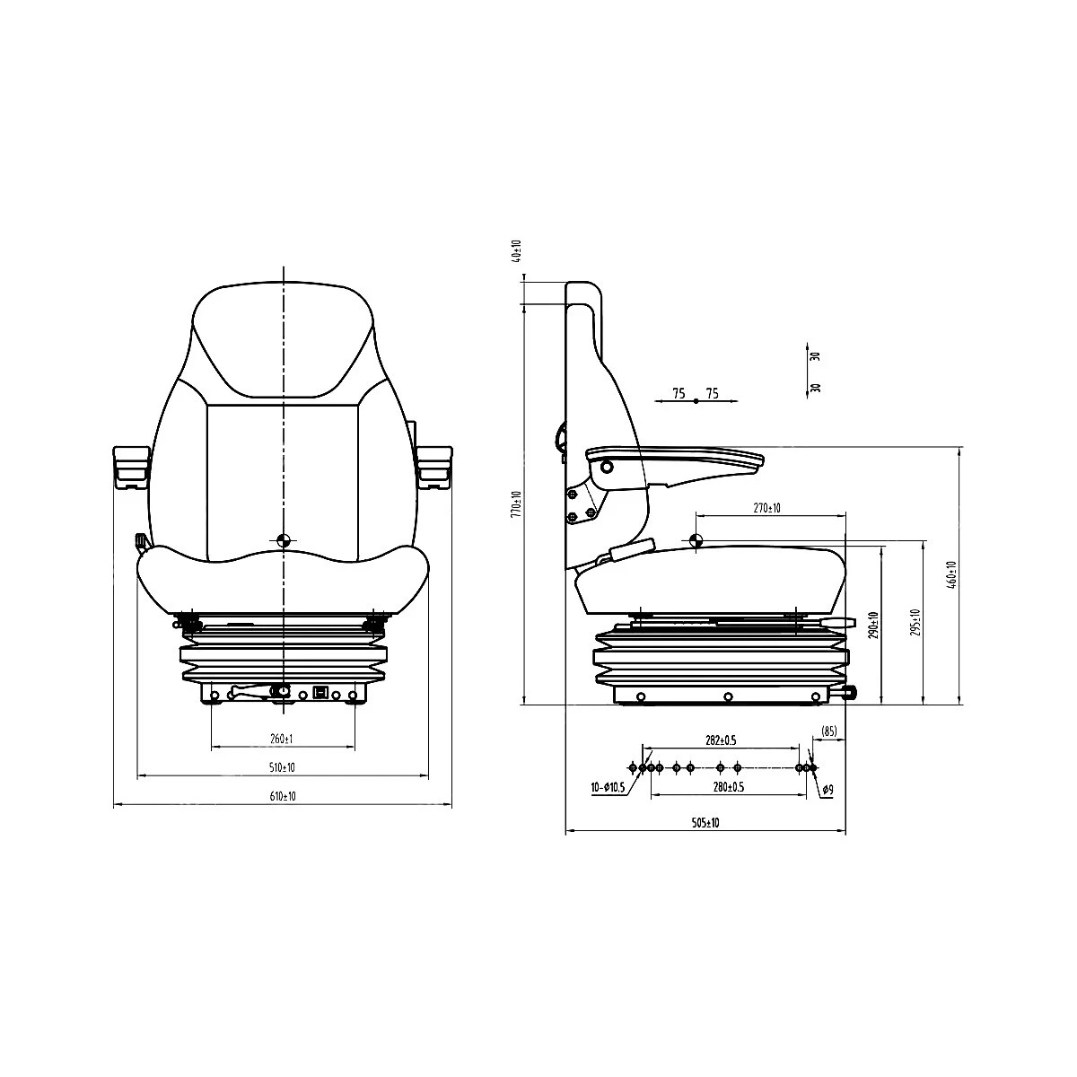 TRAKTORSITS T85CSA MEKANISK FJÄDRING - 3