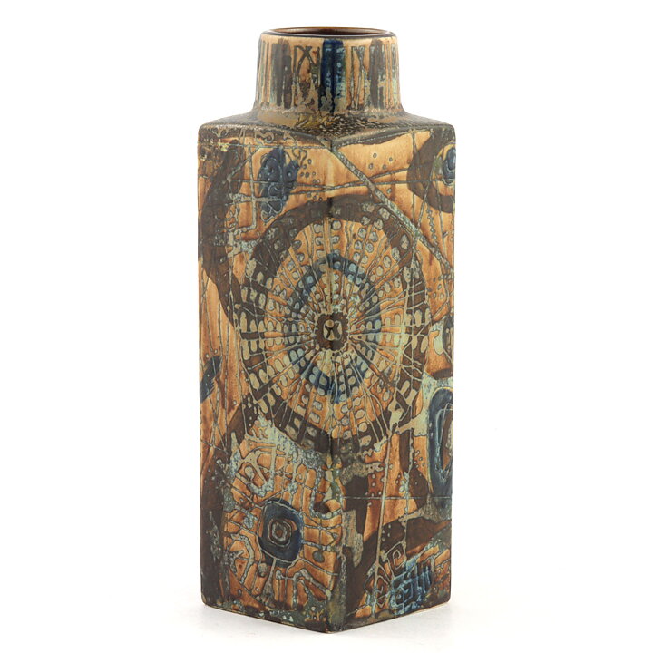 Nils Thorsson (Baca 1960s) Brown Block Vase 19 cm