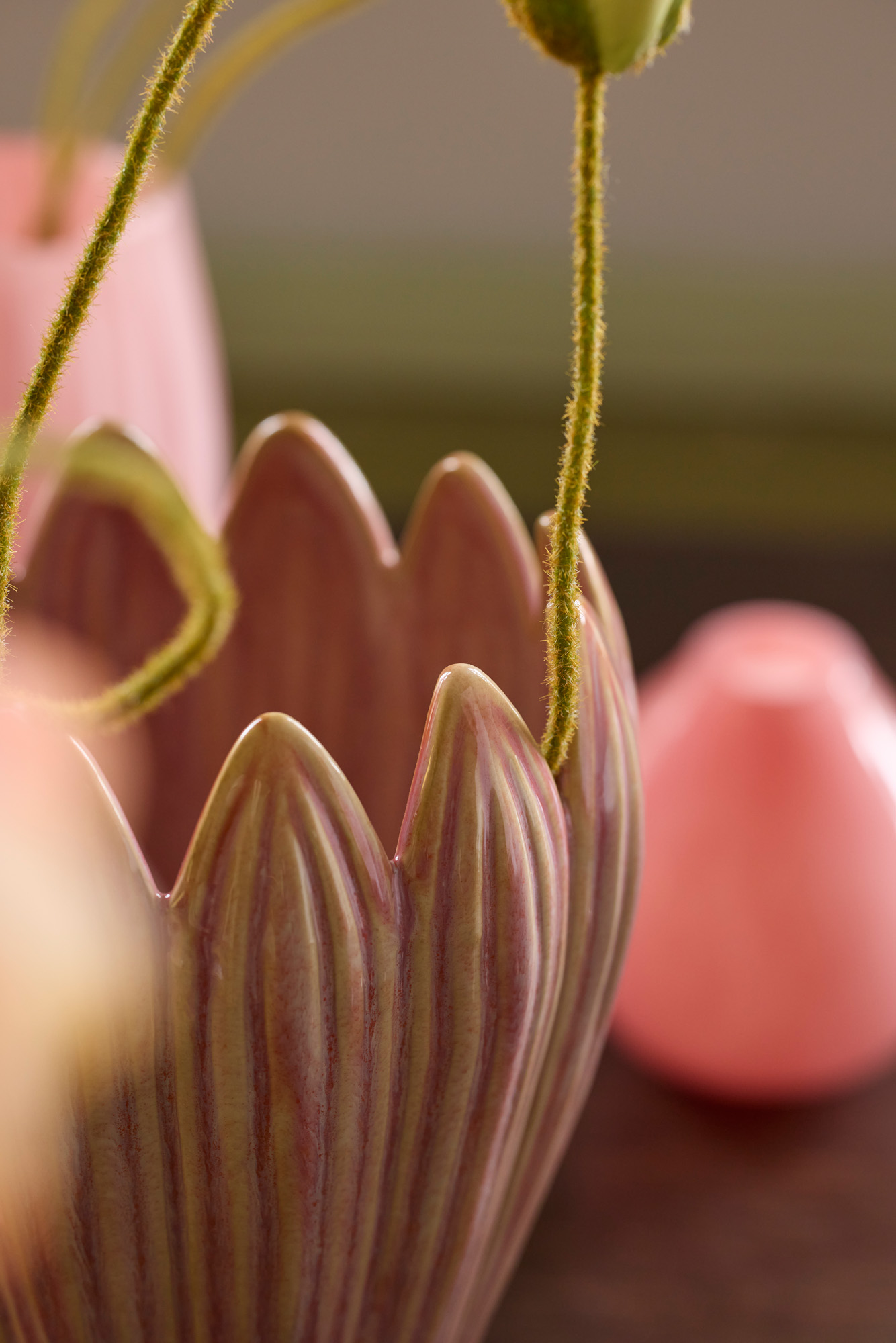 Vase - Pot - June - Stoneware - Pink - 27x16 cm - 10