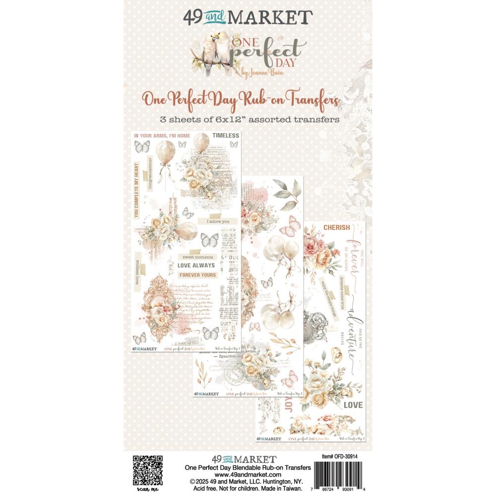 49 And Market - Rub-On Transfer Set 6x12 - One Perfect Day 