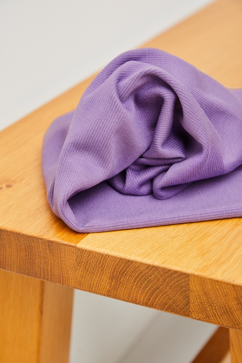 RIBBED CUFF/JERSEY - PURPLE